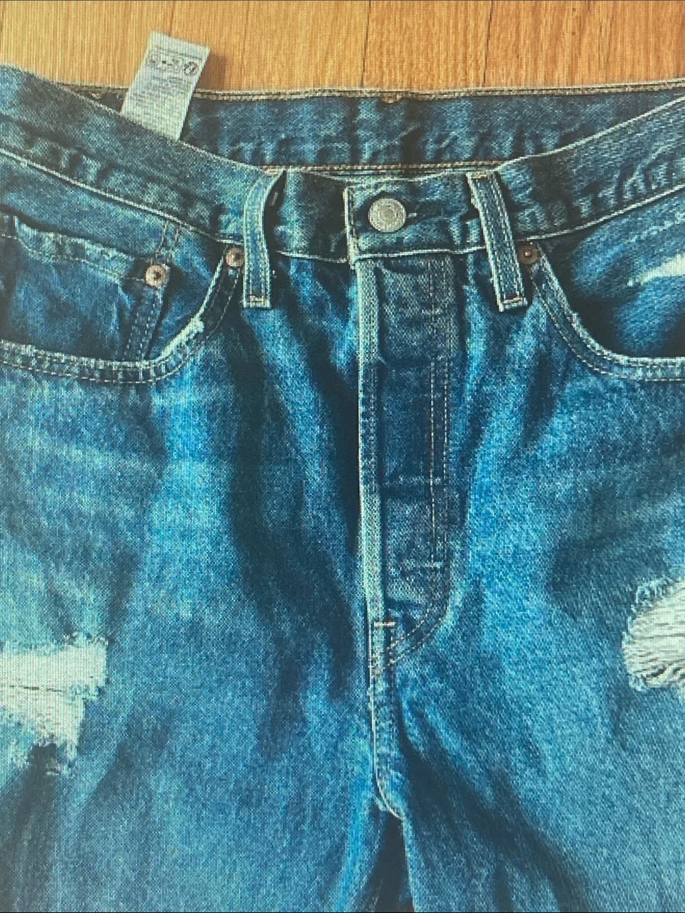 Levi's High Rise Distressed Blue Jeans - Picture 2 of 5
